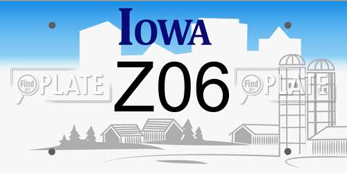 Z06 Iowa License Plate
