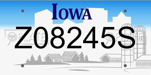 Z08245S Iowa License Plate