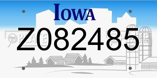 Z082485 Iowa License Plate