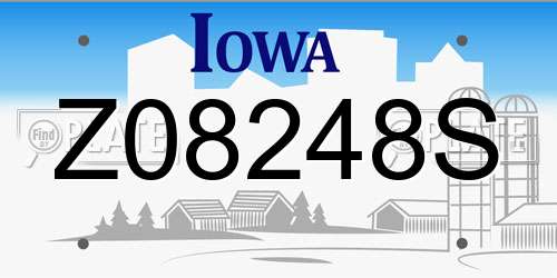 Z08248S Iowa License Plate