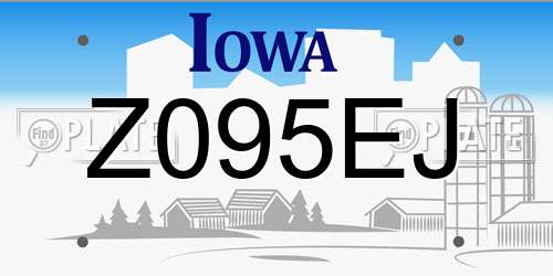 Z095EJ Iowa License Plate