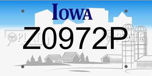 Z0972P Iowa License Plate