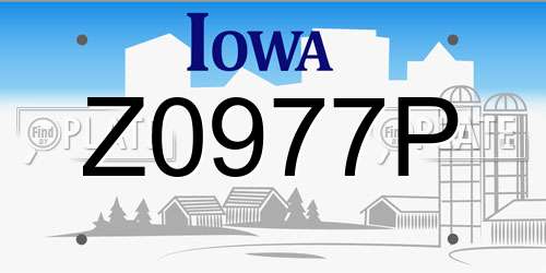 Z0977P Iowa License Plate