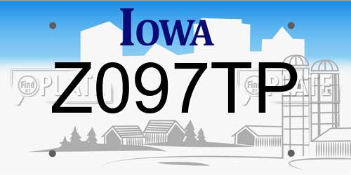 Z097TP Iowa License Plate