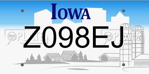 Z098EJ Iowa License Plate