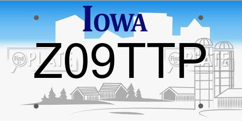 Z09TTP Iowa License Plate