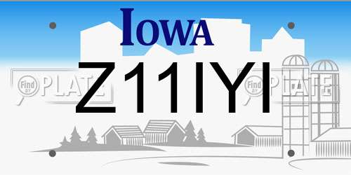 Z11IYI Iowa License Plate