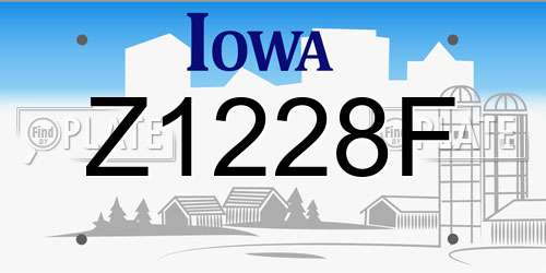 Z1228F Iowa License Plate