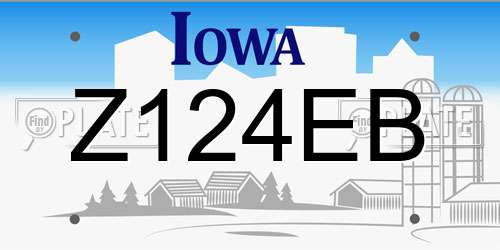 Z124EB Iowa License Plate
