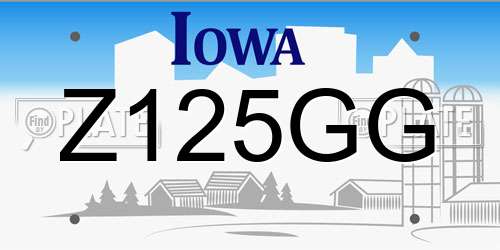 Z125GG Iowa License Plate