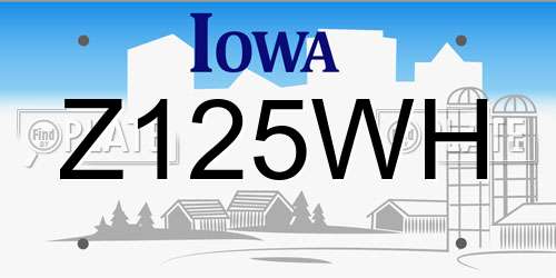 Z125WH Iowa License Plate