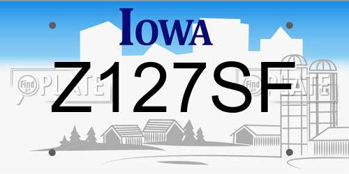 Z127SF Iowa License Plate