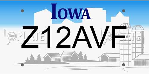 Z12AVF Iowa License Plate