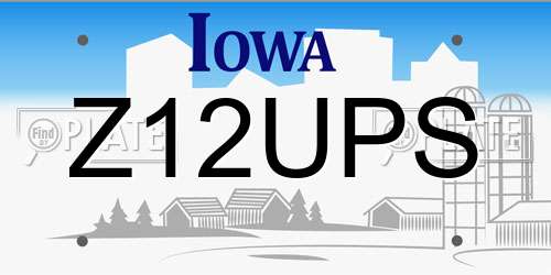 Z12UPS Iowa License Plate