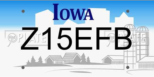 Z15EFB Iowa License Plate