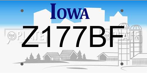 Z177BF Iowa License Plate