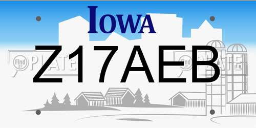Z17AEB Iowa License Plate