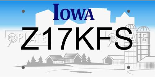 Z17KFS Iowa License Plate