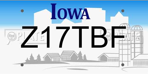 Z17TBF Iowa License Plate
