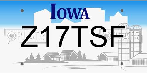 Z17TSF Iowa License Plate