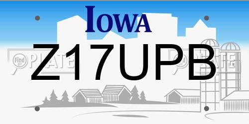 Z17UPB Iowa License Plate