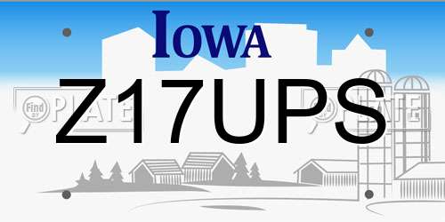 Z17UPS Iowa License Plate