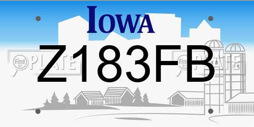 Z183FB Iowa License Plate