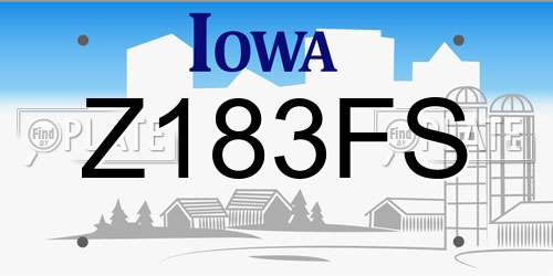 Z183FS Iowa License Plate