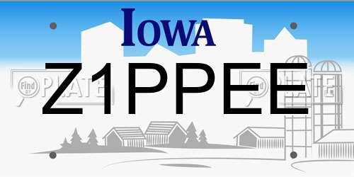 Z1PPEE Iowa License Plate