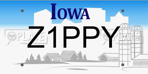 Z1PPY Iowa License Plate