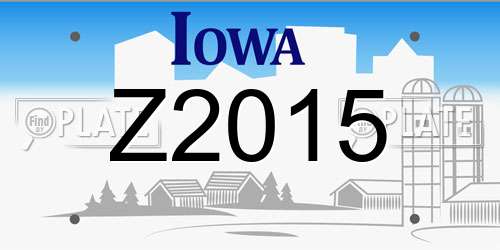 Z2015 Iowa License Plate