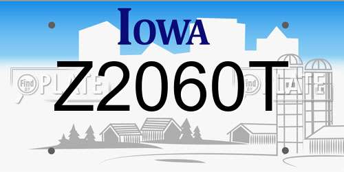 Z2060T Iowa License Plate