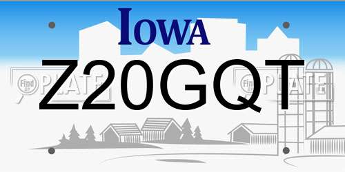 Z20GQT Iowa License Plate