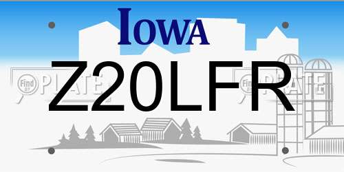 Z20LFR Iowa License Plate