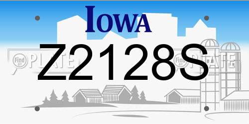 Z2128S Iowa License Plate