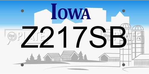 Z217SB Iowa License Plate