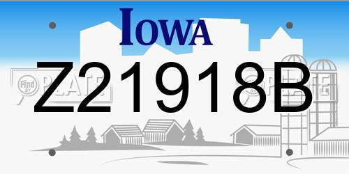 Z21918B Iowa License Plate