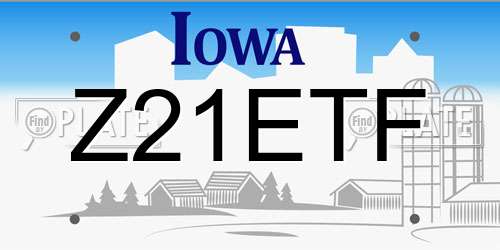 Z21ETF Iowa License Plate