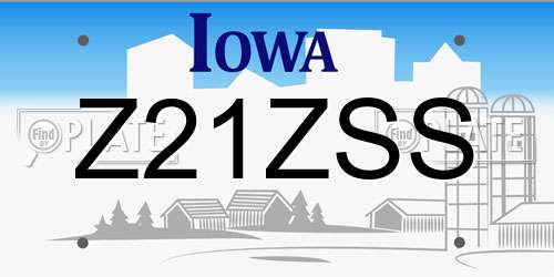 Z21ZSS Iowa License Plate
