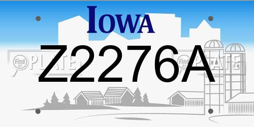 Z2276A Iowa License Plate