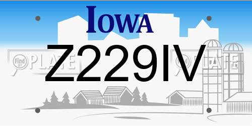 Z229IV Iowa License Plate