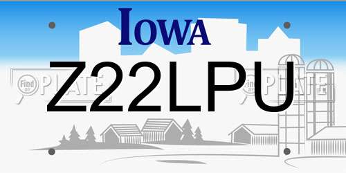 Z22LPU Iowa License Plate
