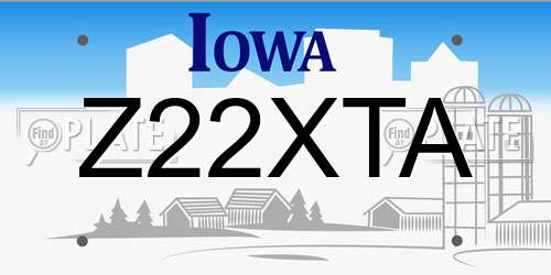 Z22XTA Iowa License Plate