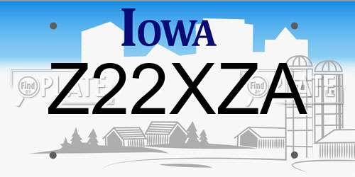 Z22XZA Iowa License Plate