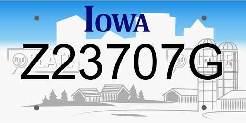 Z23707G Iowa License Plate