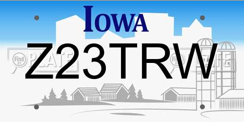Z23TRW Iowa License Plate