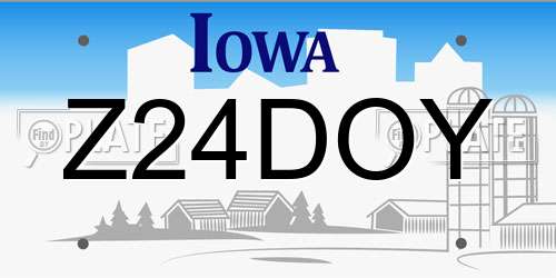 Z24DOY Iowa License Plate