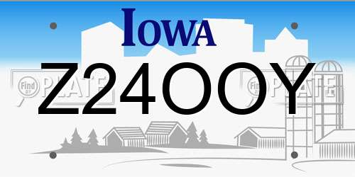 Z24OOY Iowa License Plate