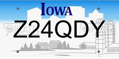 Z24QDY Iowa License Plate