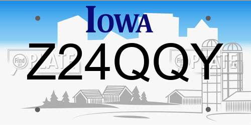 Z24QQY Iowa License Plate